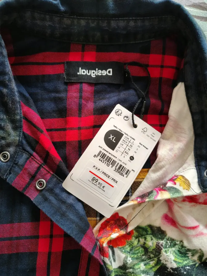 Camisa Desigual de cuadros y flores para hombre - 3