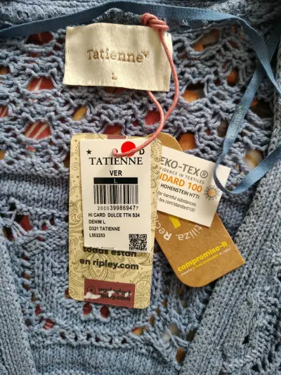 Cardigan de encaje celeste Tatienne - miniatura 2