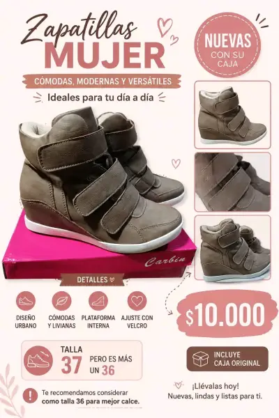 Zapatillas Mujer Carbin con Plataforma Interna - miniatura 1