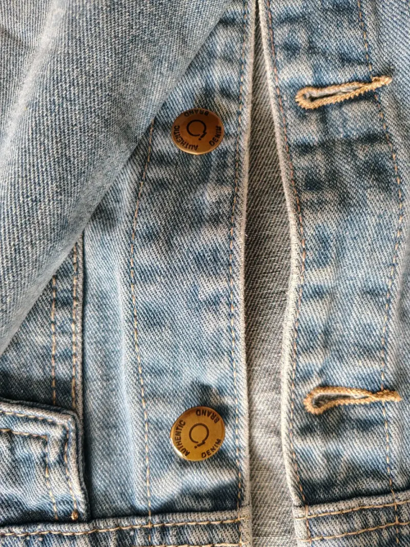 Chaqueta de mezclilla azul claro para mujer - 3
