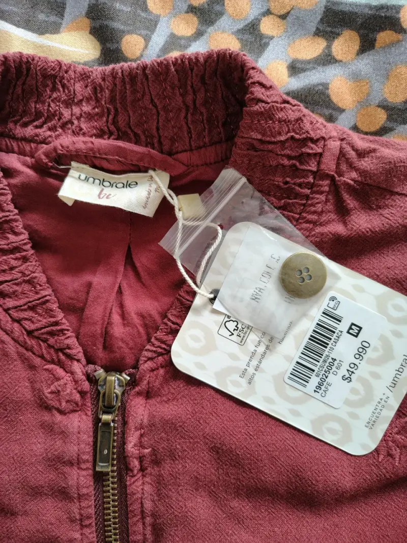 Chaqueta bordada color burdeo Umbrale - 2