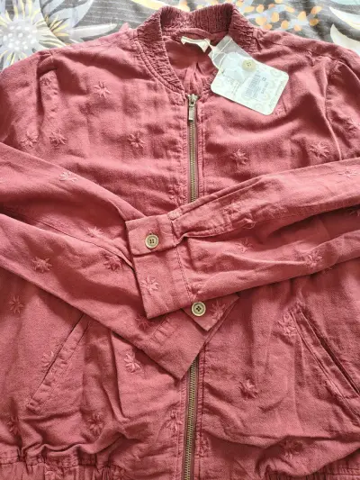 Chaqueta bordada color burdeo Umbrale - miniatura 3