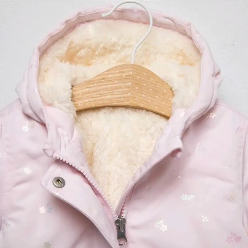 Abrigo de invierno para niña color rosa con capuc - 3
