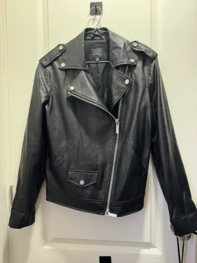 Chaqueta de cuero negra Armani Exchange - miniatura 1