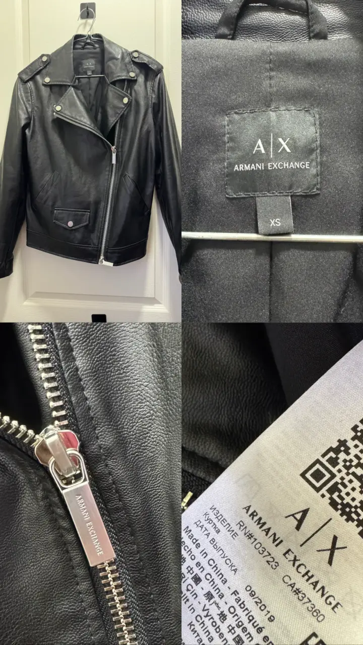Chaqueta de cuero negra Armani Exchange - 4