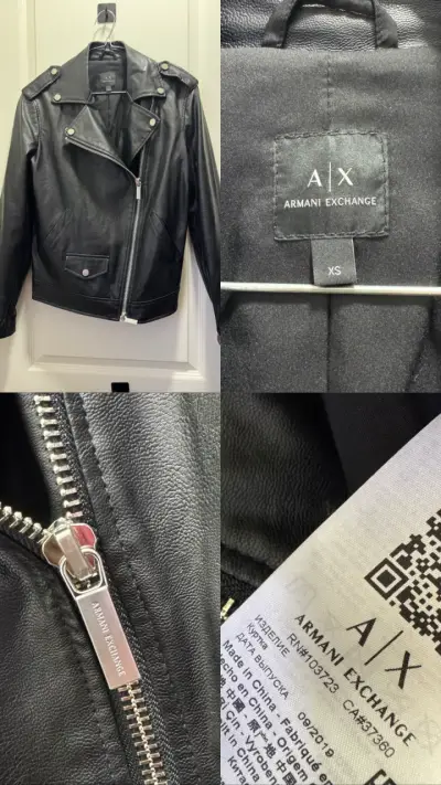 Chaqueta de cuero negra Armani Exchange - miniatura 4