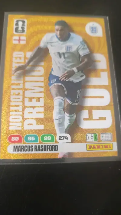 Tarjeta Panini Premium Gold Marcus Rashford - miniatura 1