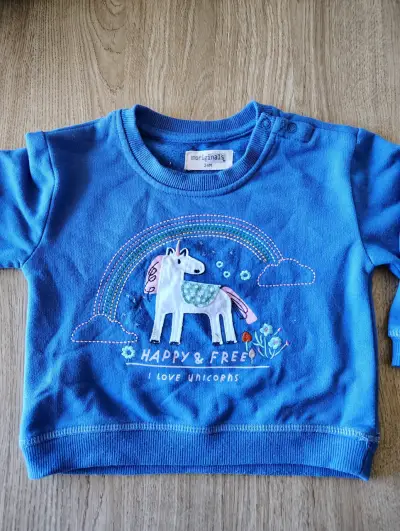 Polerón azul para niño con unicornio - miniatura 1