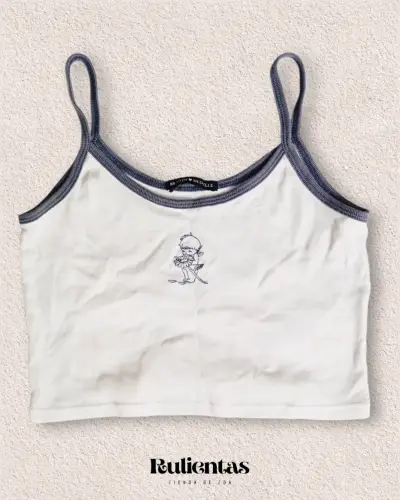 Conjunto de top y jeans Brandy Melville blanco y - miniatura 2