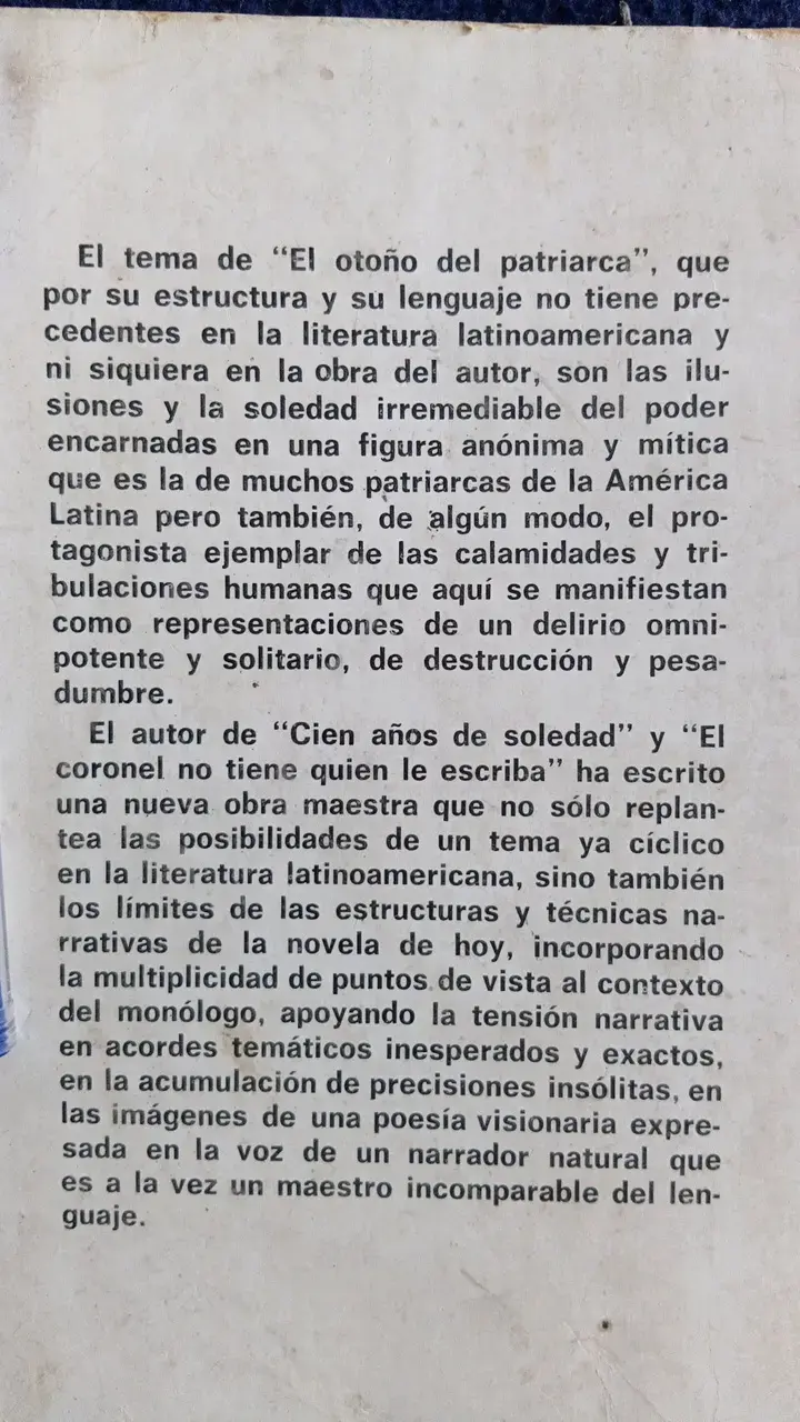 Libro 'El Otoño del Patriarca' de Gabriel García Márquez - 2