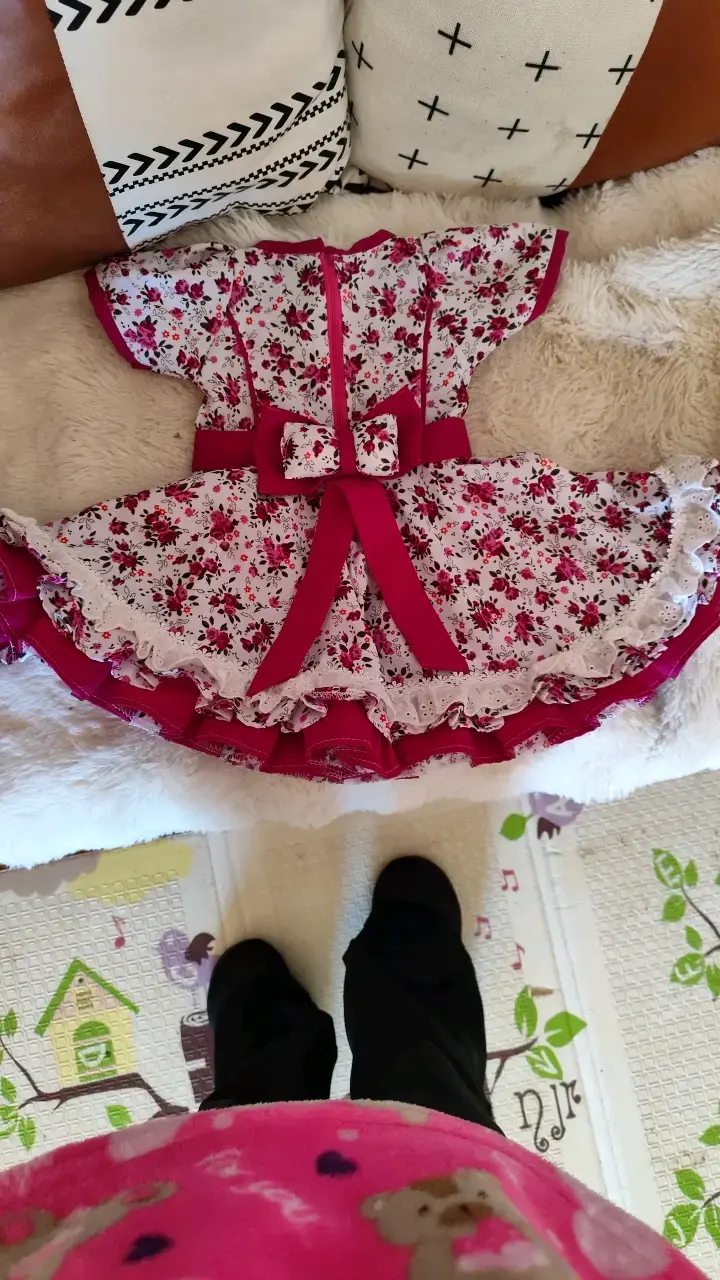 Vestido de niña floral con encaje - 2