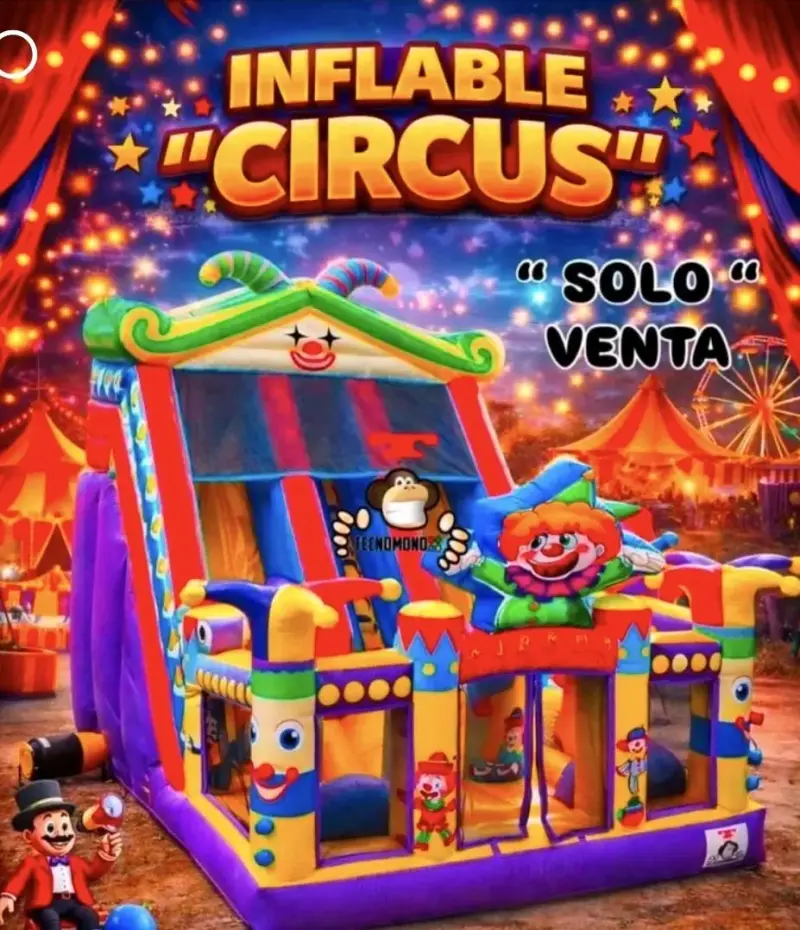 Inflable de circo para niños con tobogán