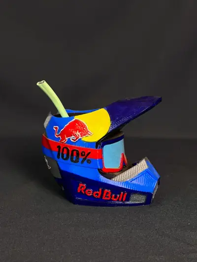 Mate Casco de Motocross Red Bull Azul - miniatura 2