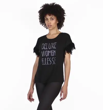 Polera Negra Ellesse Deluxe Women con Flecos - miniatura 2