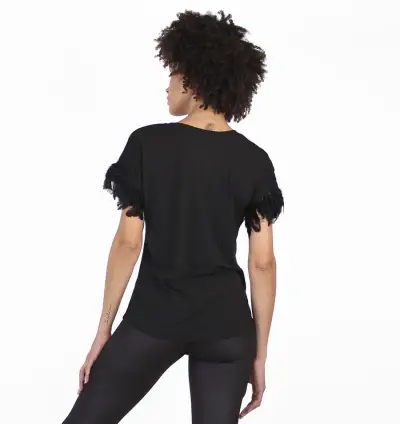 Polera Negra Ellesse Deluxe Women con Flecos - miniatura 3