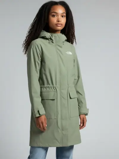 Parka impermeable verde The North Face para mujer - miniatura 1