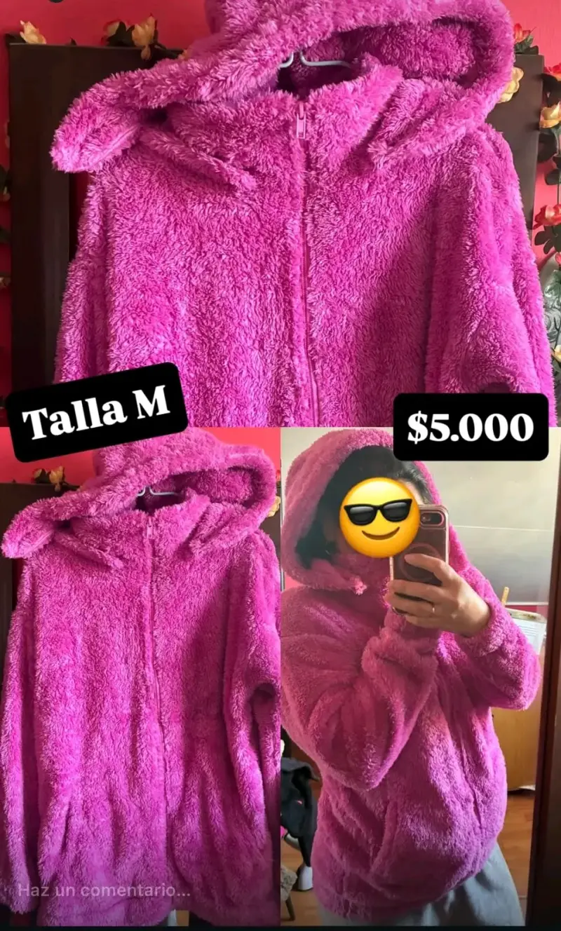 Polerón peludo rosado Aeropostale talla M - 5