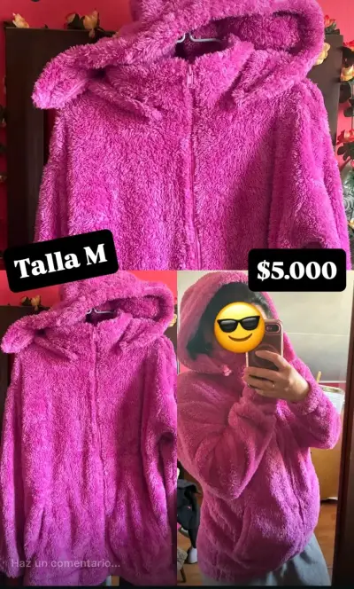 Polerón peludo rosado Aeropostale talla M - miniatura 5