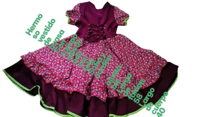 Vestido floreado para niña con detalles de lazo - miniatura 2
