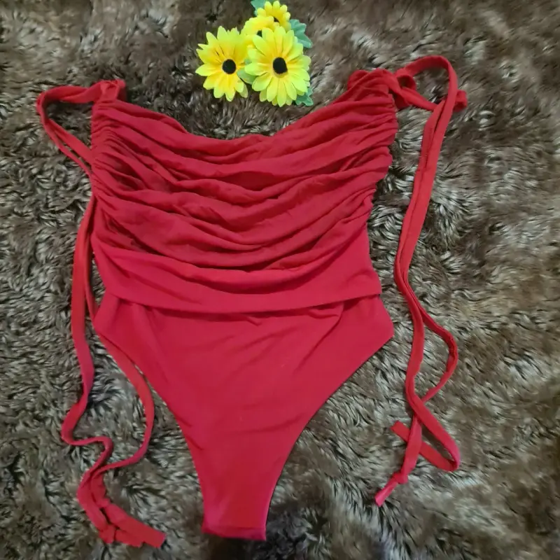 Corset rosa con encaje negro elegante - 6