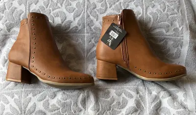 Botines marrón con tachas, talla 37 - miniatura 2