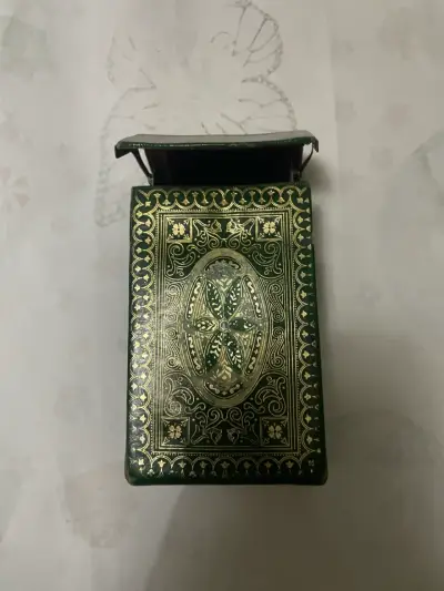 Cigarrera italiana verde con diseño floral - miniatura 3