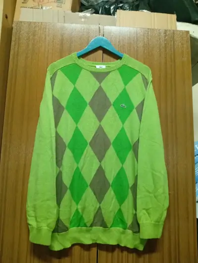 Suéter de rombos verde Lacoste para hombre - miniatura 1