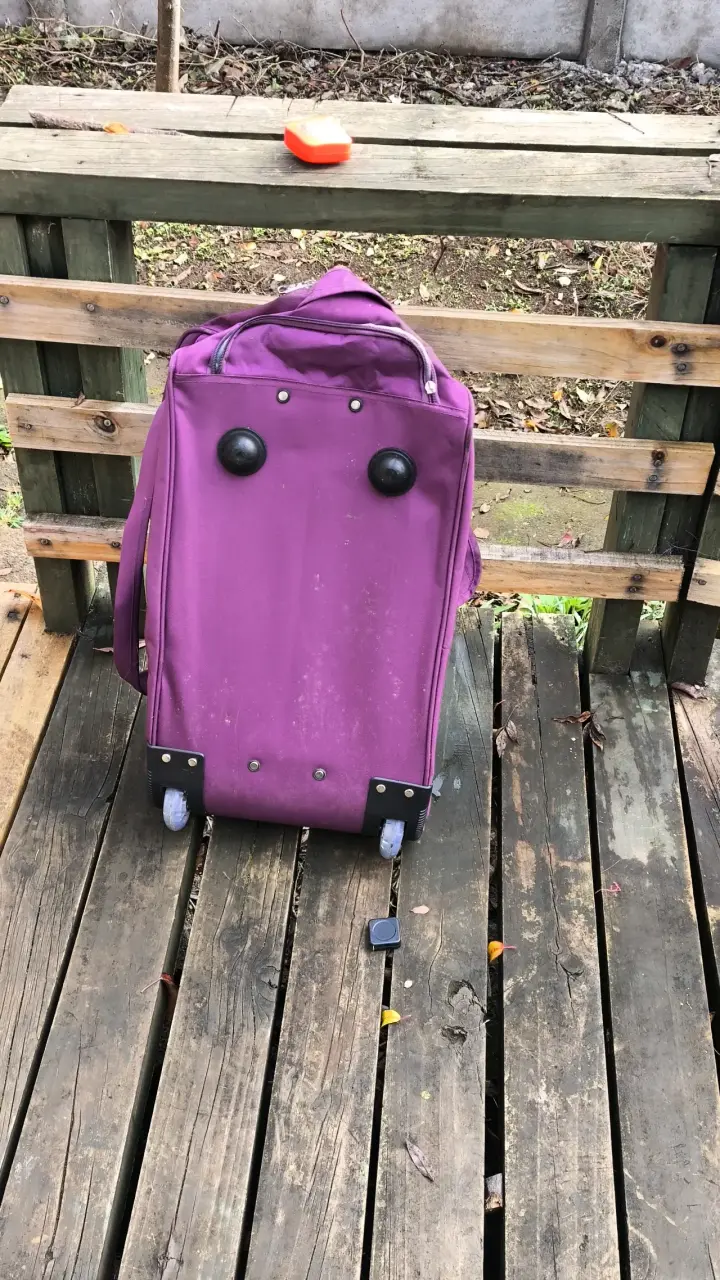 Maleta de viaje morada con ruedas - 1