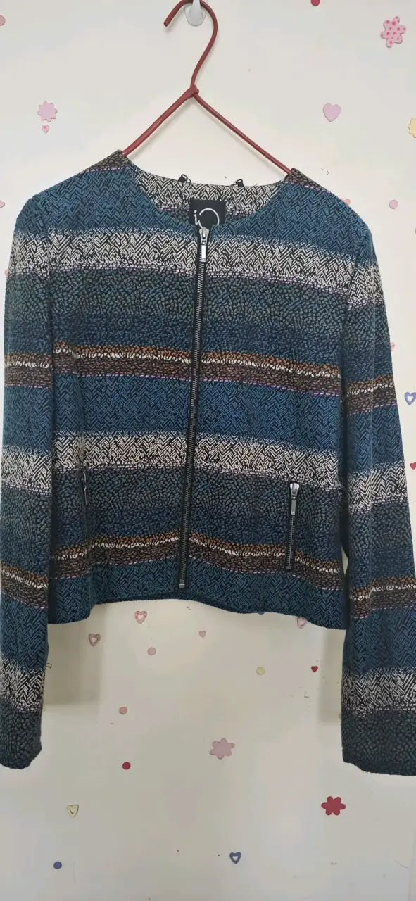Chaqueta IO de punto a rayas para mujer - 2