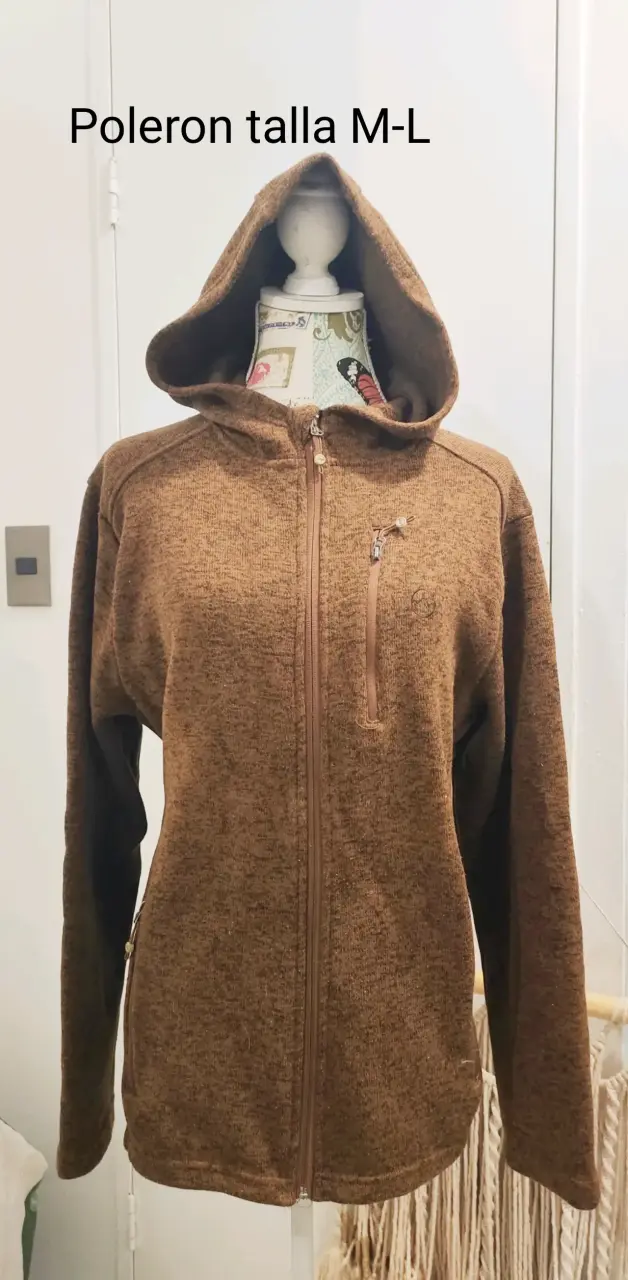 Polerón marrón con capucha talla M-L