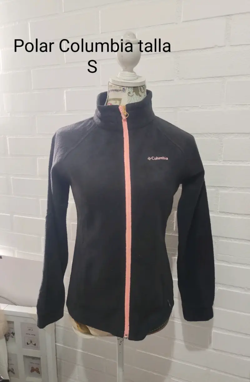 Polar Columbia negro con cierre rosa talla S
