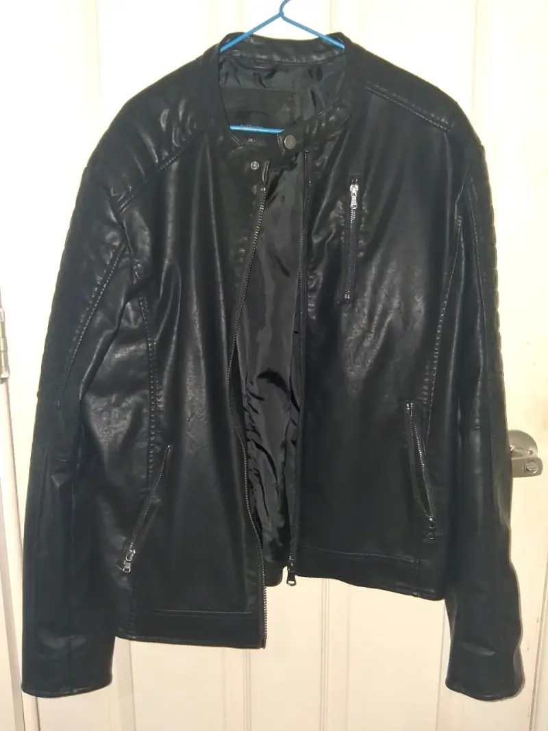 Chaqueta de cuero negra Basement talla L - 2