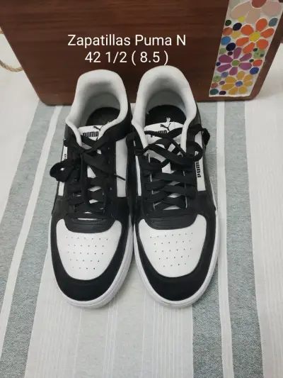 Zapatillas Puma negras y blancas talla 42.5 - miniatura 1