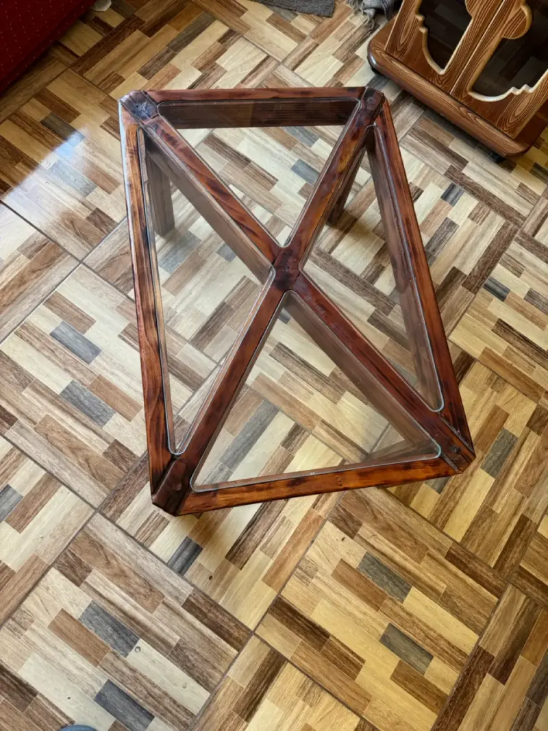 Mesa de Centro de Madera y Vidrio - 5