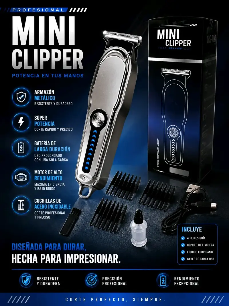 Cortadora de Pelo Mini Clipper Profesional