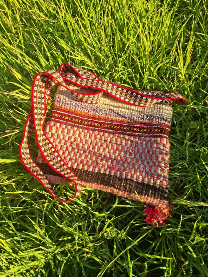 Bolso Grande artesanal tejido colorido - 2