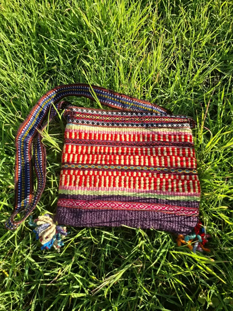 Bolso Grande artesanal tejido multicolor - 2