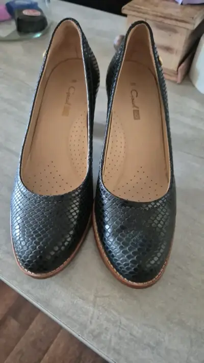 Zapatos de Tacón Negro Texturizados Gacel - miniatura 1
