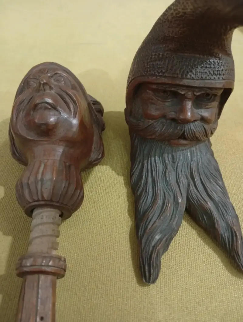 Pipas de madera tallada con diseño de rostros - 2