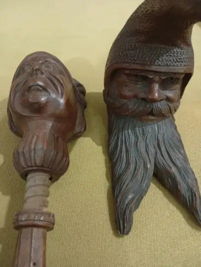 Pipas de madera tallada con diseño de rostros - miniatura 2