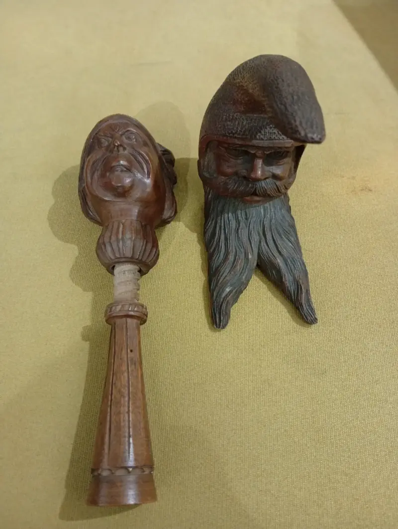 Pipas de madera tallada con diseño de rostros - 4