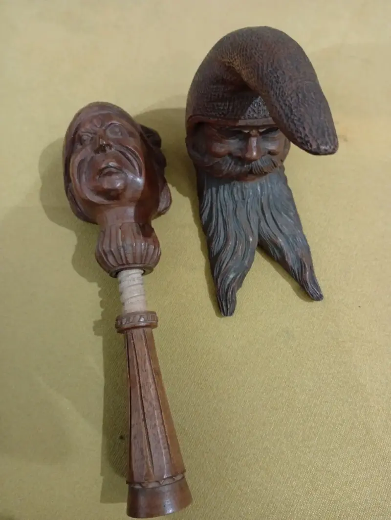 Pipas de madera tallada con diseño de rostros - 5