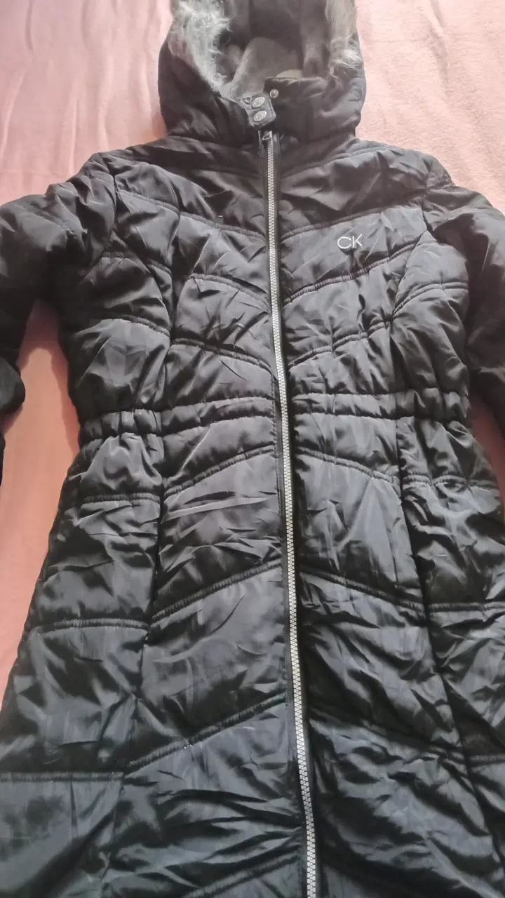 Abrigo negro con capucha Calvin Klein para mujer - 1