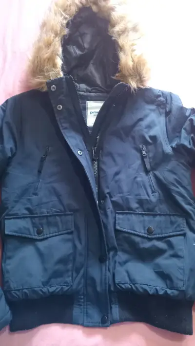 Chaqueta azul con capucha de piel sintética Pimkie - miniatura 1