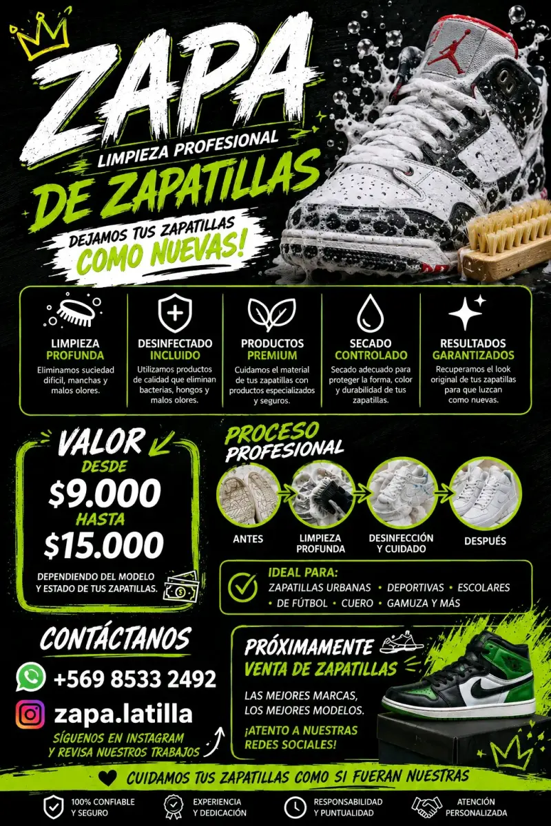 Servicio de limpieza profesional de zapatillas