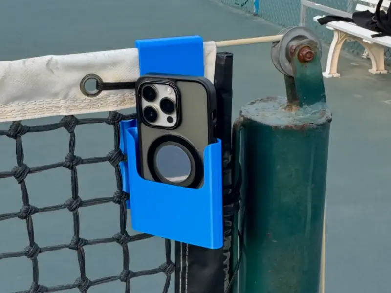 Soporte 3D para celular en malla de tenis paddle