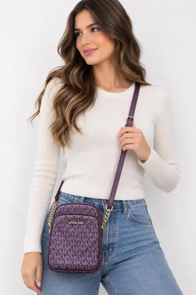 Bolso cruzado Michael Kors morado - miniatura 3