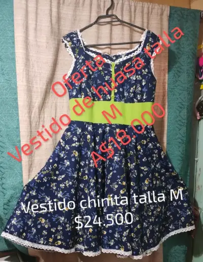 Vestido de chinita floral con detalles en morado - miniatura 3