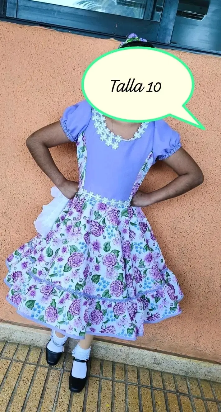 Vestido de huasa infantil floral talla 10