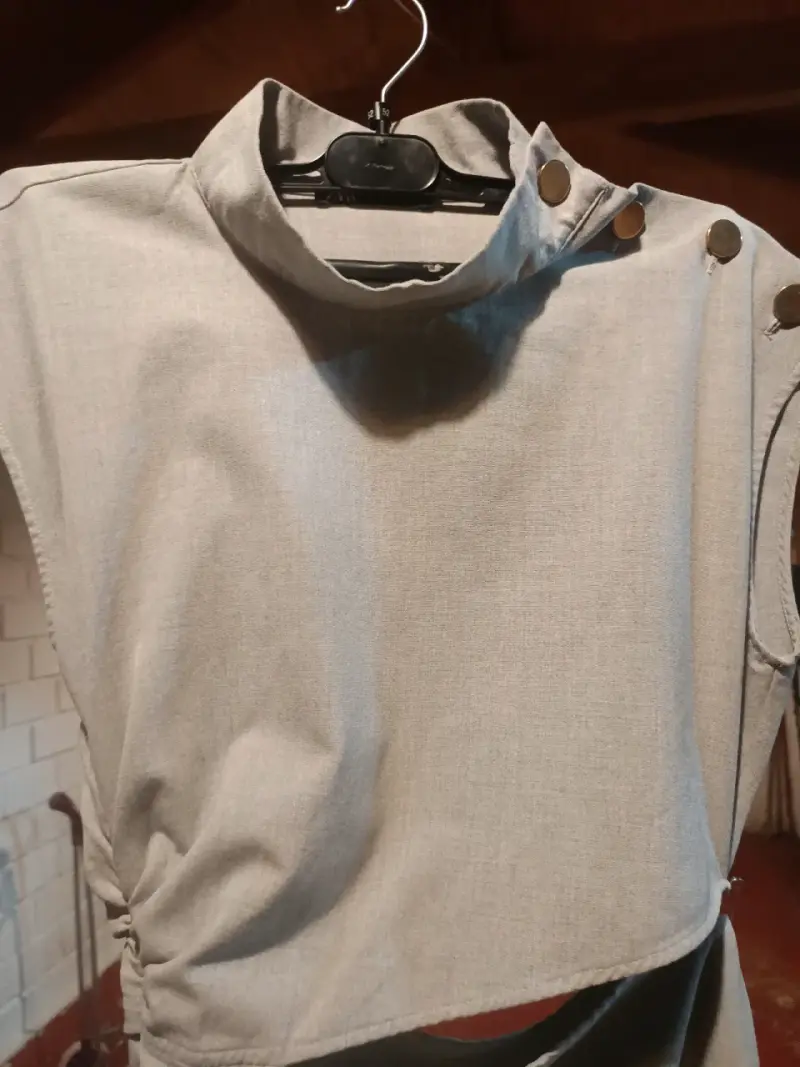 Vestido gris Zara S con diseño asimétrico - 3